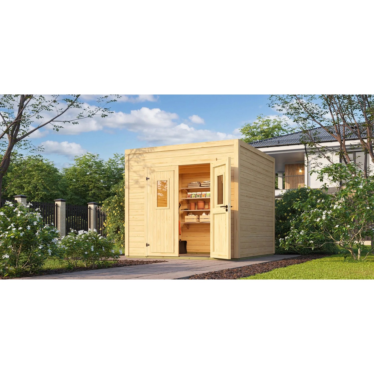 Lasita Gartenhaus Felix 2 Natur/Unbehandelt 250 cm x 250 cm