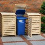 Mülltonnenbox Vario III für 3 Tonnen aus Kiefernholz, naturbelassen. Sichtschutz für Mülltonnen bis 240 Liter.