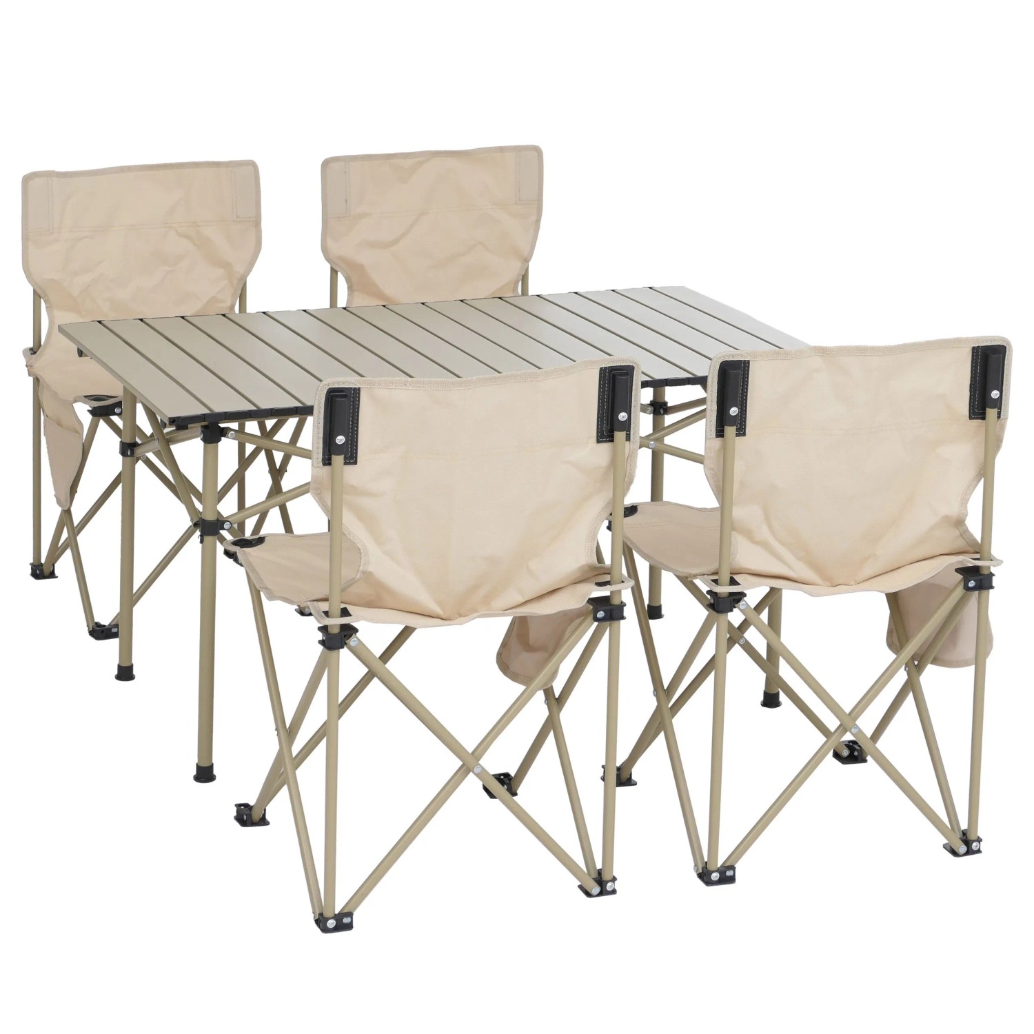 MCW Campingset Q39 Faltbar Metall Stoff Creme