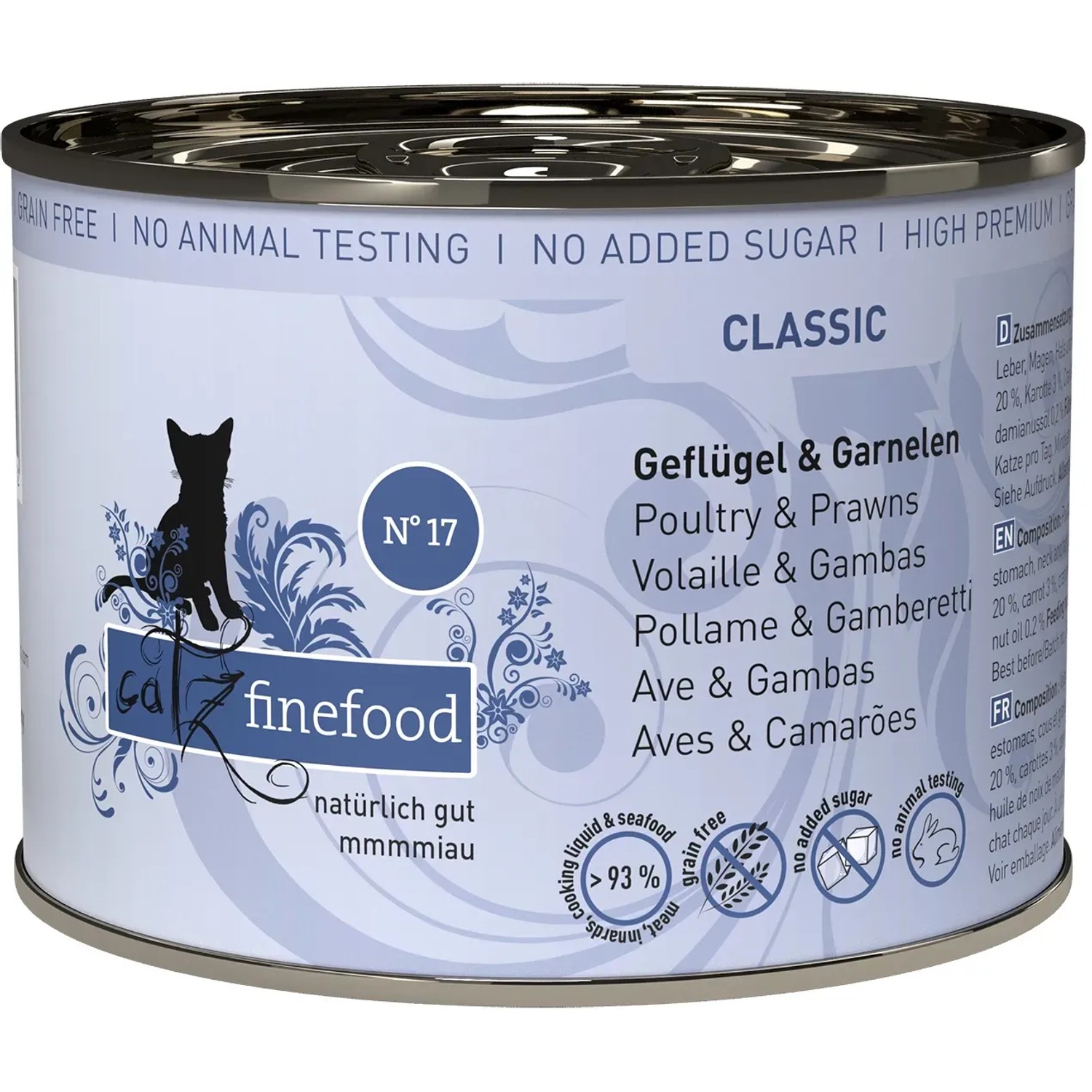 Catz Finefood No.17 Katzenfutter mit Geflügel und Garnele, 200g Dose.