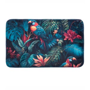 SANILO Badteppich Exotic 70x110 cm mit Papageien und tropischen Pflanzen.