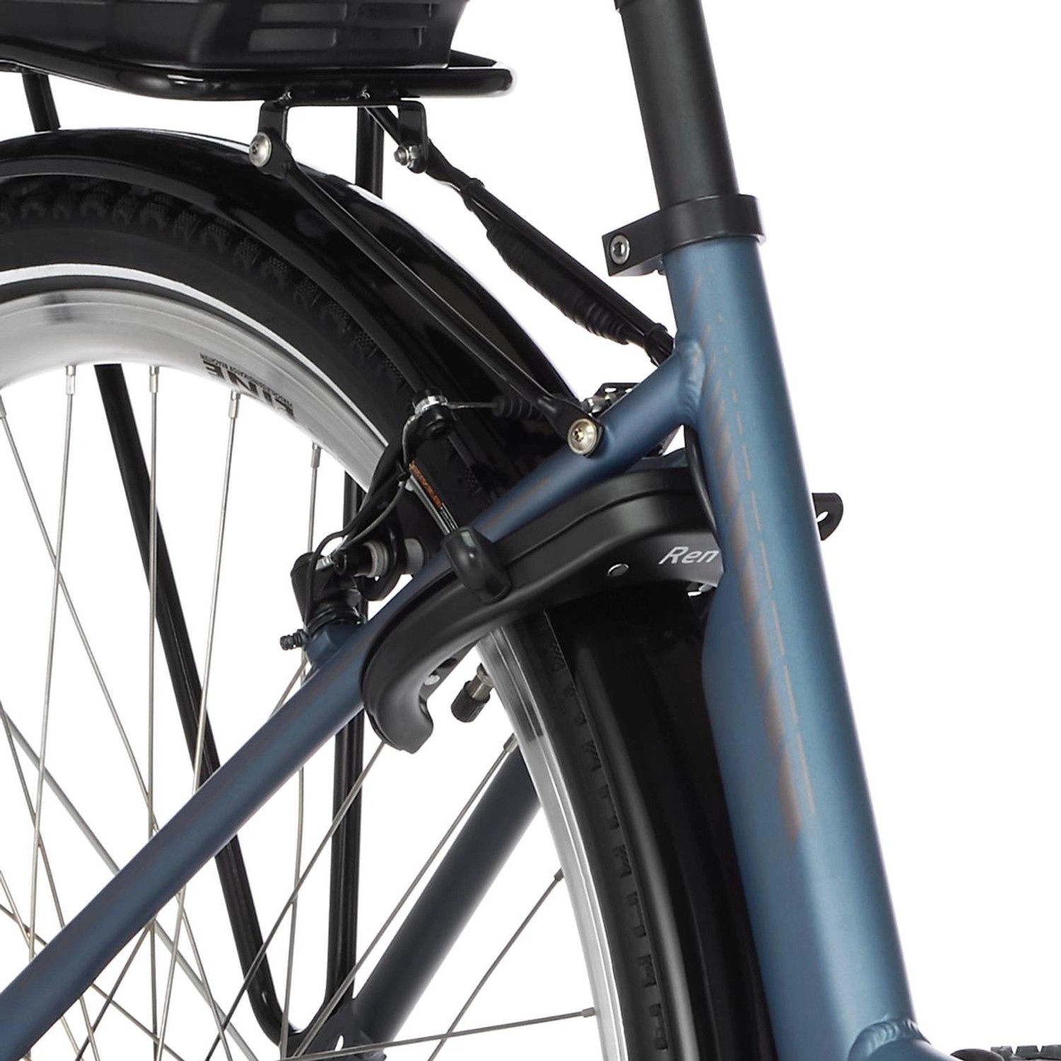 Detailaufnahme Hinterrad, Gepäckträger und Rahmen vom Fischer Cita 2.0 E-Bike City-Fahrrad.