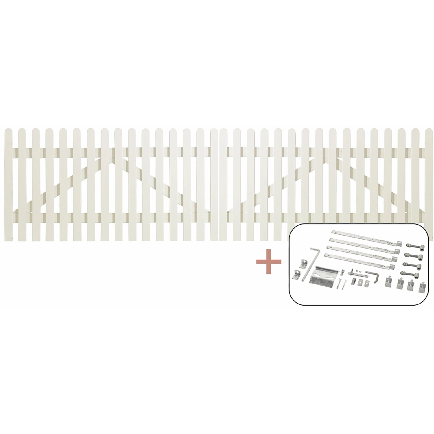 Doppeltor Retro Nadelholz Weiß 300 cm x 80 cm günstig online kaufen