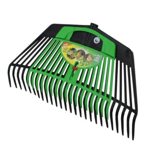Galaflor Laubrechen mit 26 Zinken und Laubhand, Kunststoff, schwarz und grün.