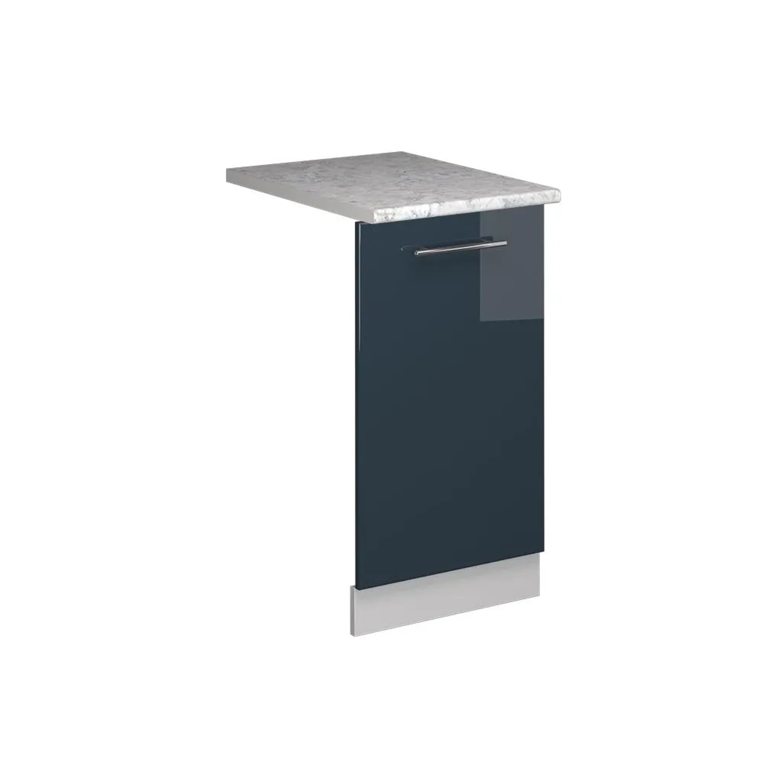 Vicco Geschirrspülblende Fame-Line DunkelBlau Hochglanz 45 cm AP Marmor