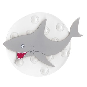 Kleine Wolke Bad Deko Hai Sharky, anthrazit, 4-teilig, mit Saugnäpfen.