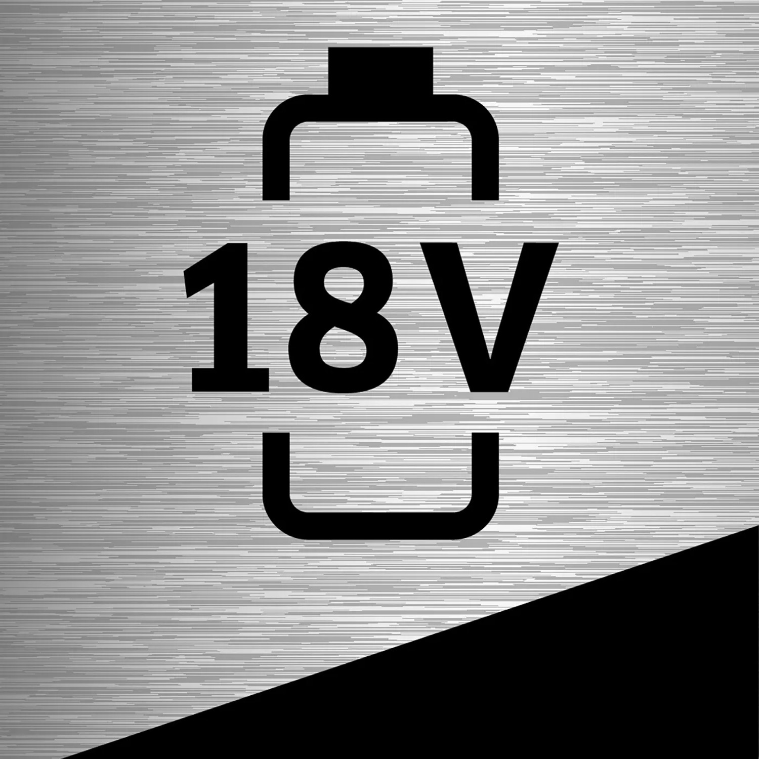 Symbol für 18V Akku-Leistung des Kärcher Aschesaugers.