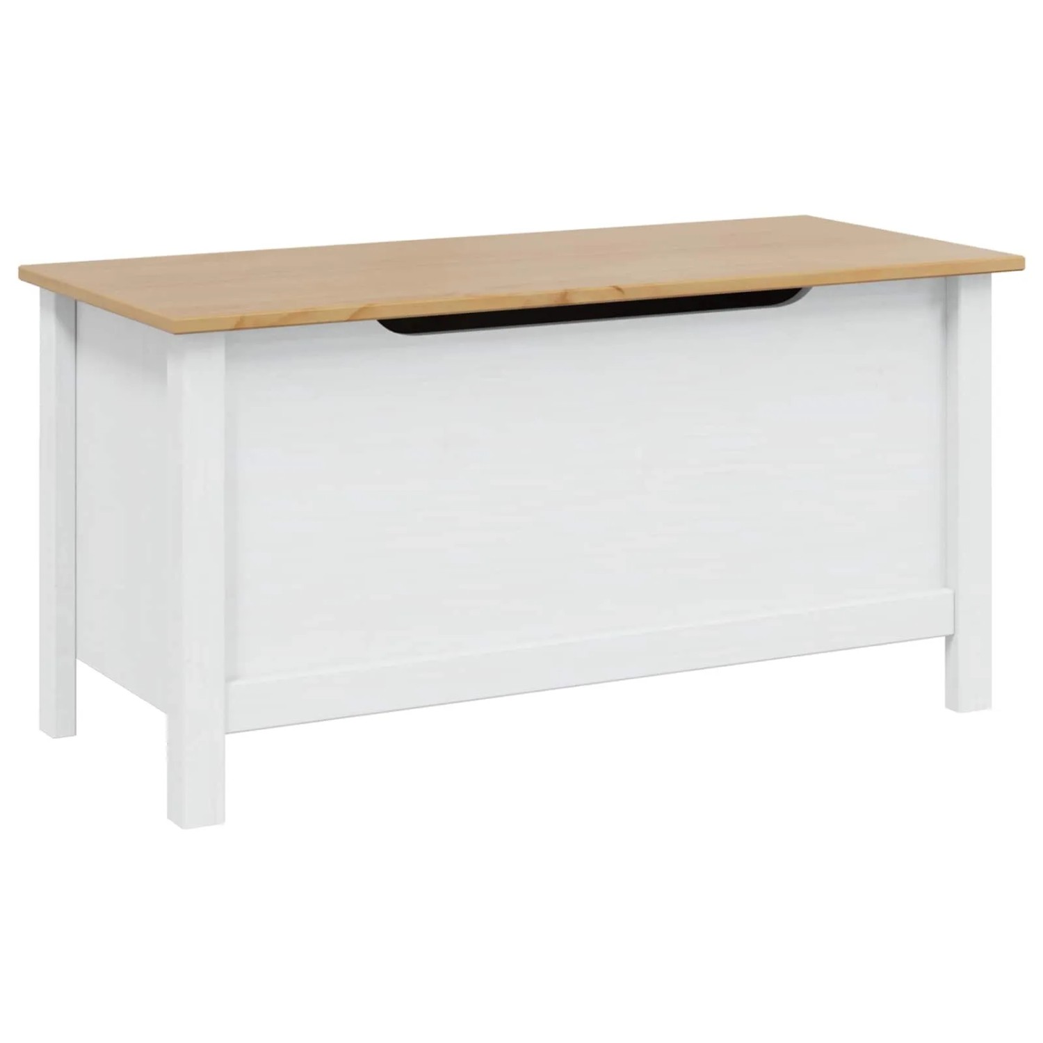 vidaXL Aufbewahrungsbox Hill Weiß und Honigbraun 90 x 40 x 45 cm 42025032
