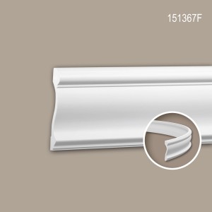 Flexible, weiße PROFHOME Wand- und Friesleiste, 200 cm lang, für den Innenbereich.