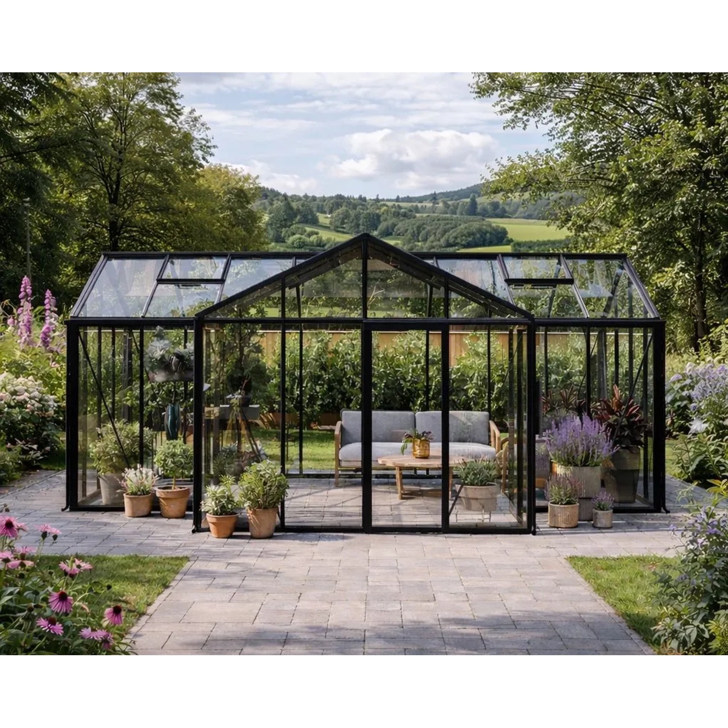 Bloomcabin Premium-Qualität Gewächshaus T-Modell Orangerie GHT2