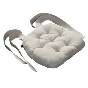 Dekoria Stuhlkissen Martin, hellgrau, mit Schleifen zur Befestigung.