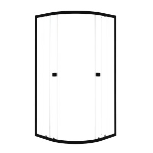 baliv Duschkabine DUK-90.21R, 90x90 cm, Schwarz Matt, Runde Duschwand mit Schiebetüren.