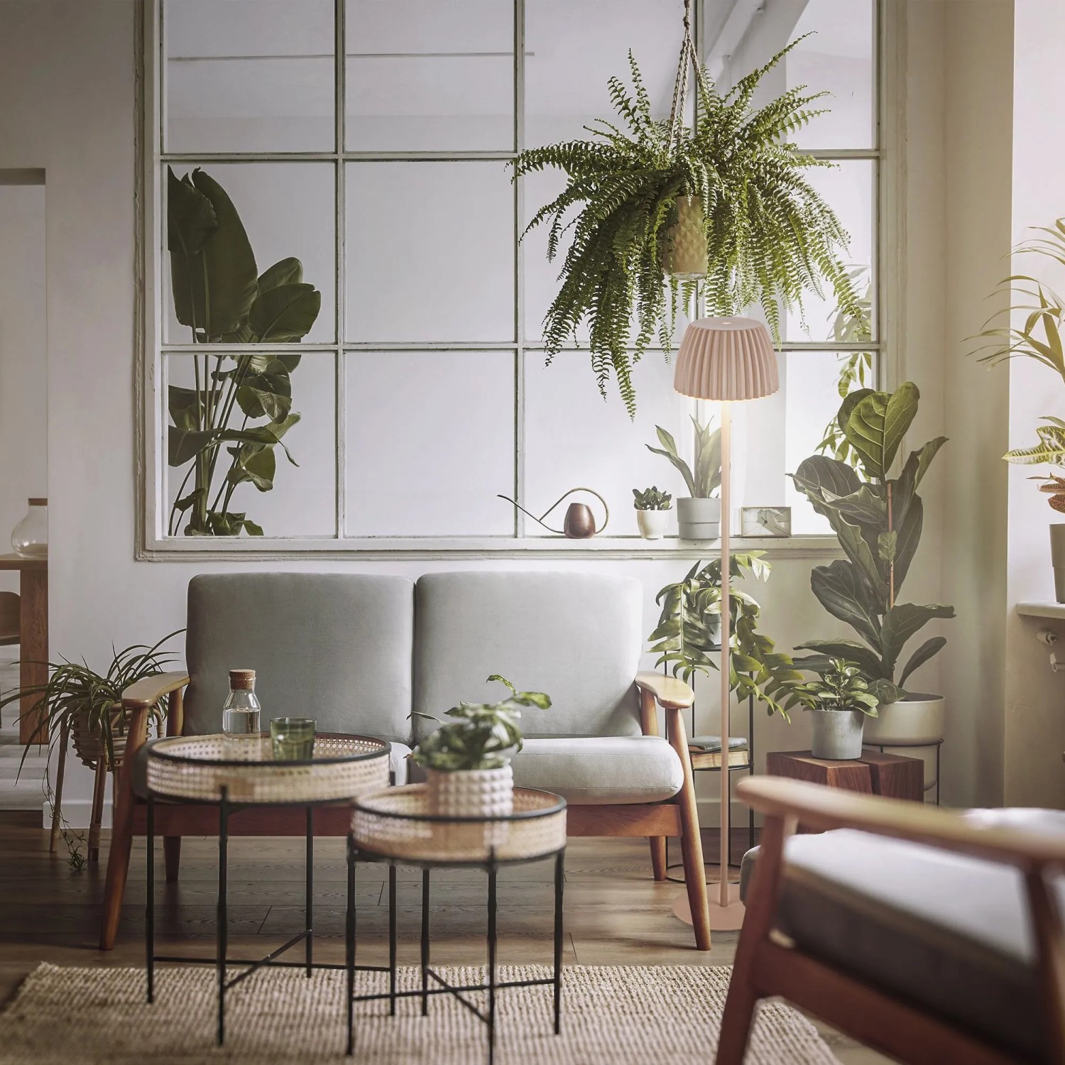 Brilo Akku-Stehleuchte Riffle Dimmbar Touch Lichtkante Beige_4