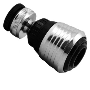 eyepower Wasserhahn-Aufsatz, 360° schwenkbar, mit Perlator für Duschschläuche.