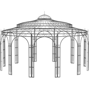 Eleo Pavillon Toskana, 340 cm hoch, Ø 550 cm, pulverbeschichtet in Anthrazit (DB703).