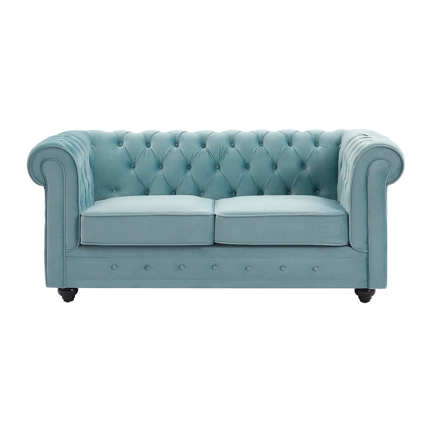 Vente-unique Sofa Ohne Schlafmöglichkeit Chesterfield Hellblau 165 cm
