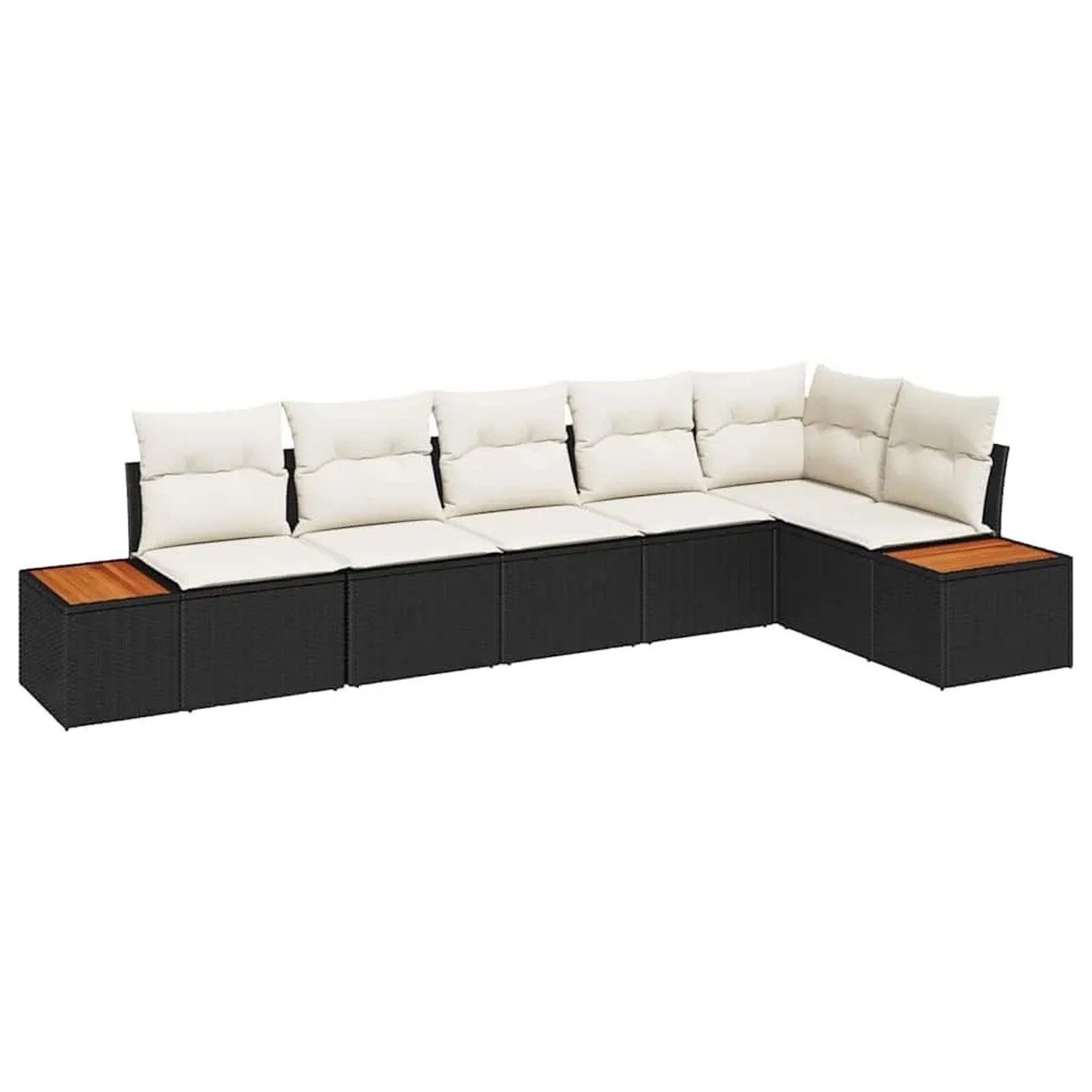 vidaXL Gartensofa-Set mit Kissen 6 Stk Schwarz und Creme Polyrattan 3356762 günstig online kaufen