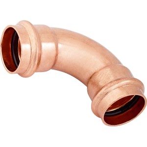 Kupfer Pressbogen, 90 Grad, Ø 28 mm für Kupferrohrleitungen.