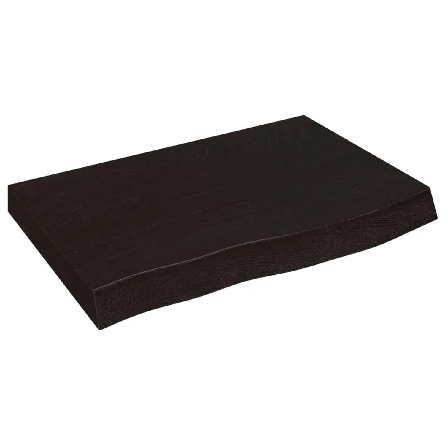 vidaXL Tischplatte Dunkelbraun 60x40x2-6cm Massivholz Eiche 3156409