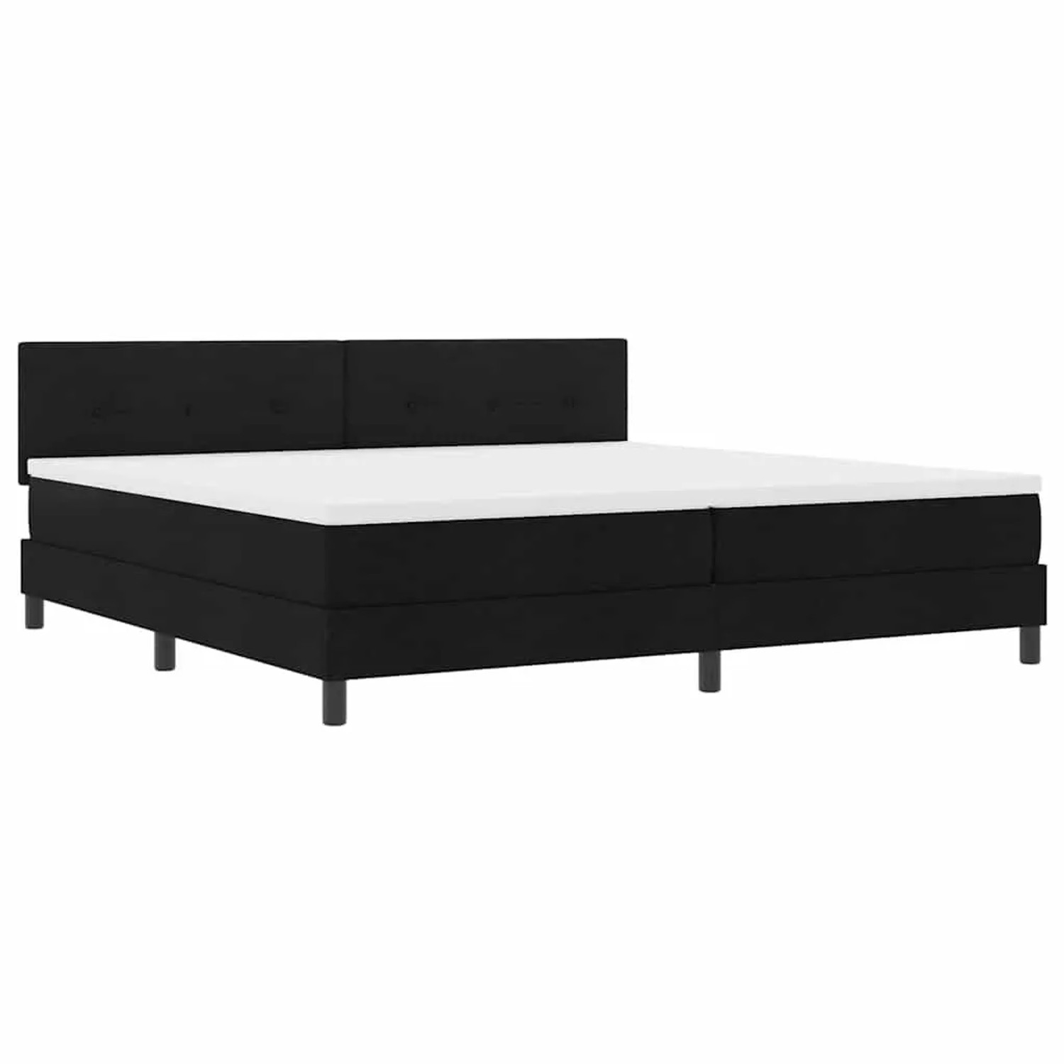 vidaXL Boxspringbett mit Matratze Schwarz 200 x 200 cm Stoff 3338715