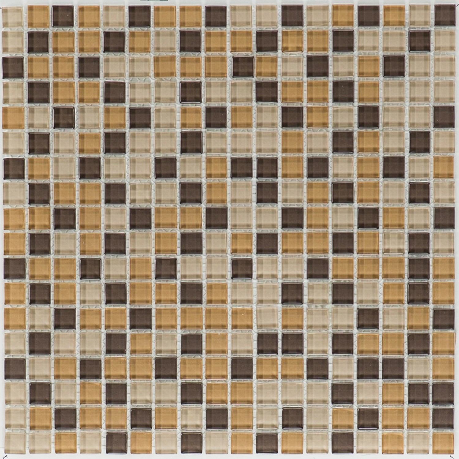 Mosaikmatte Glas Braun-Beige-Mix 30 cm x 30 cm günstig online kaufen