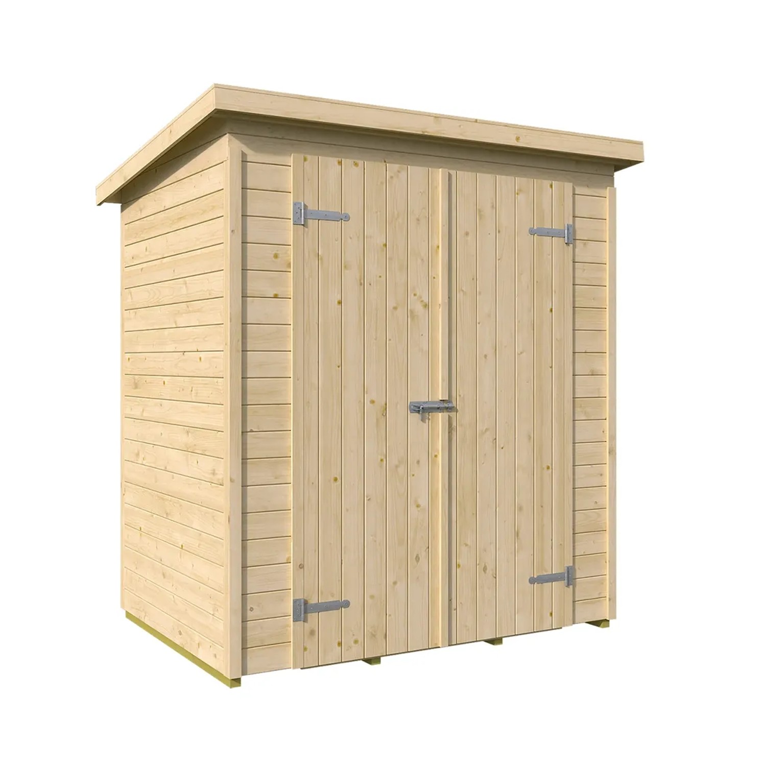 Weka Gerätehaus Mori Pultdach m. Boden Doppeltür Naturbelassen 170 cm x 120 cm