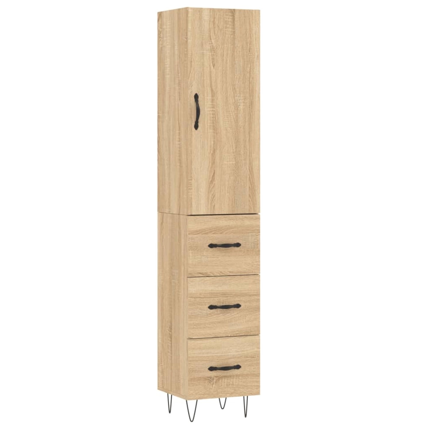 vidaXL Highboard Sonoma-Eiche 34,5x34x180 cm Holzwerkstoff 3198884 günstig online kaufen