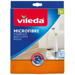 Vileda Mikrofaser Staubtuch, orange, für streifenfreie Sauberkeit und hohe Staubaufnahme.