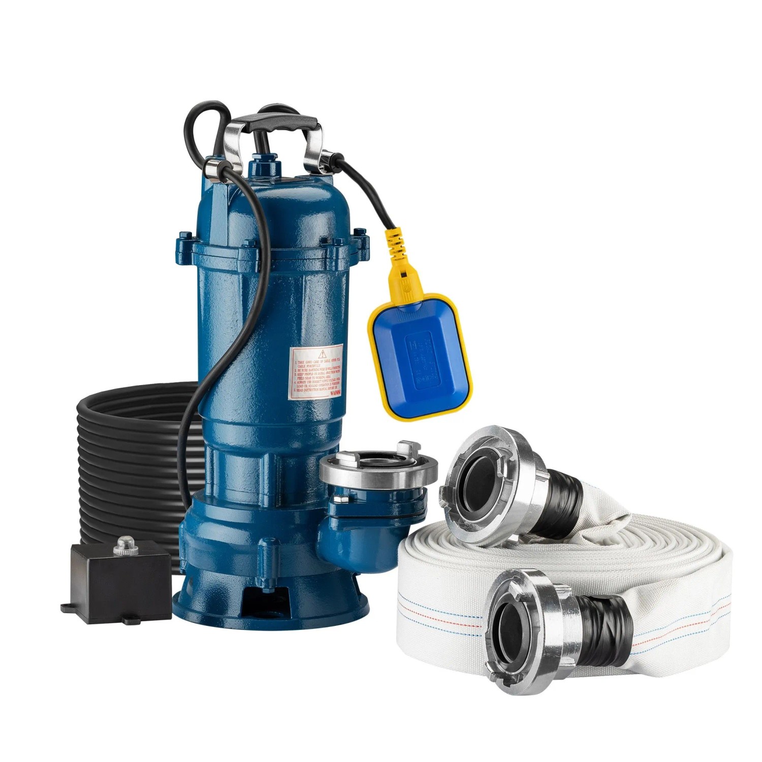 Wiltec Schmutzwasserpumpe 16.200 L/H 550 W Tauchpumpe & Schlauch Baupumpe
