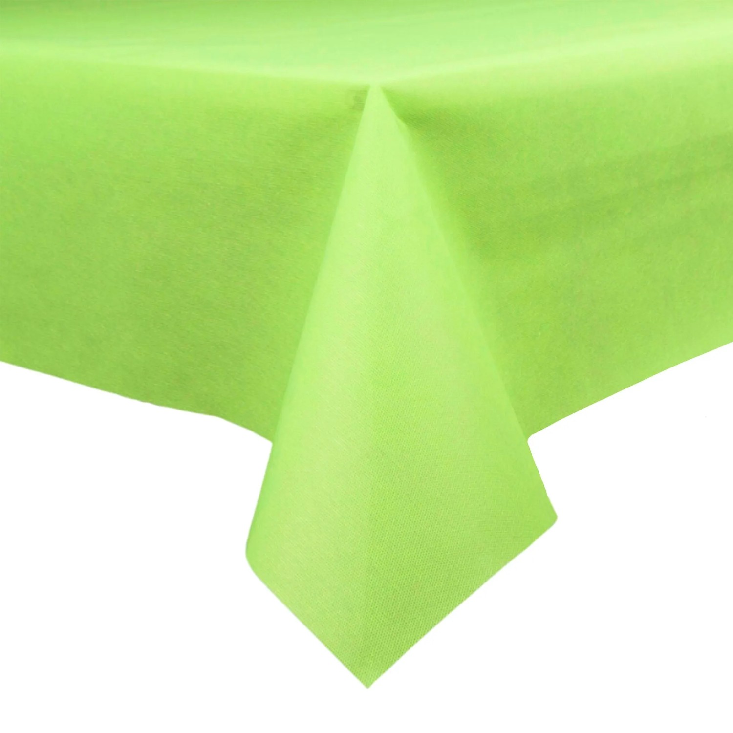 Apfelgrüne Vlies-Tischdecke (1,18 x 2,5 m) auf einem Tisch.