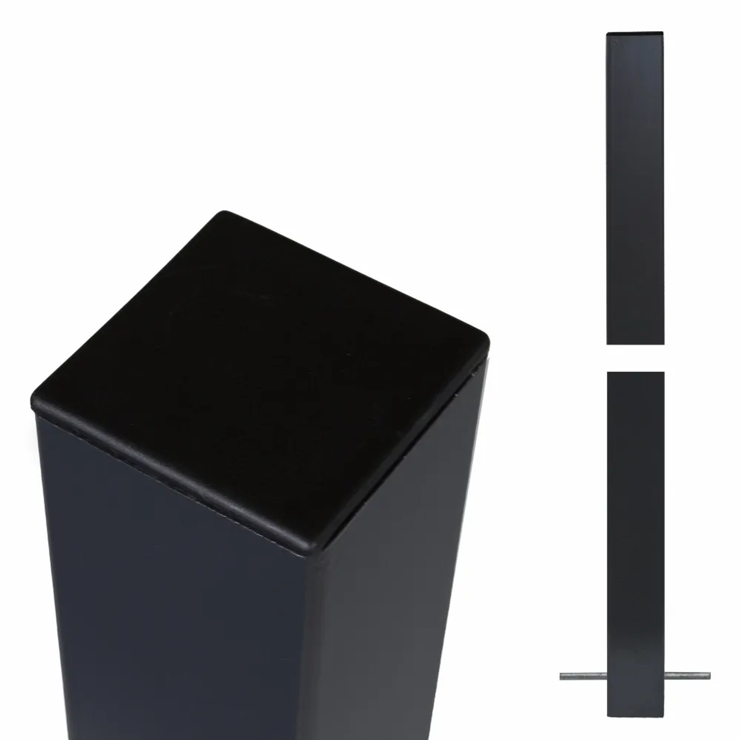 Zaunpfosten Stahl Grauschwarz pulverbeschichtet 8 cm x 8 cm x 268 cm