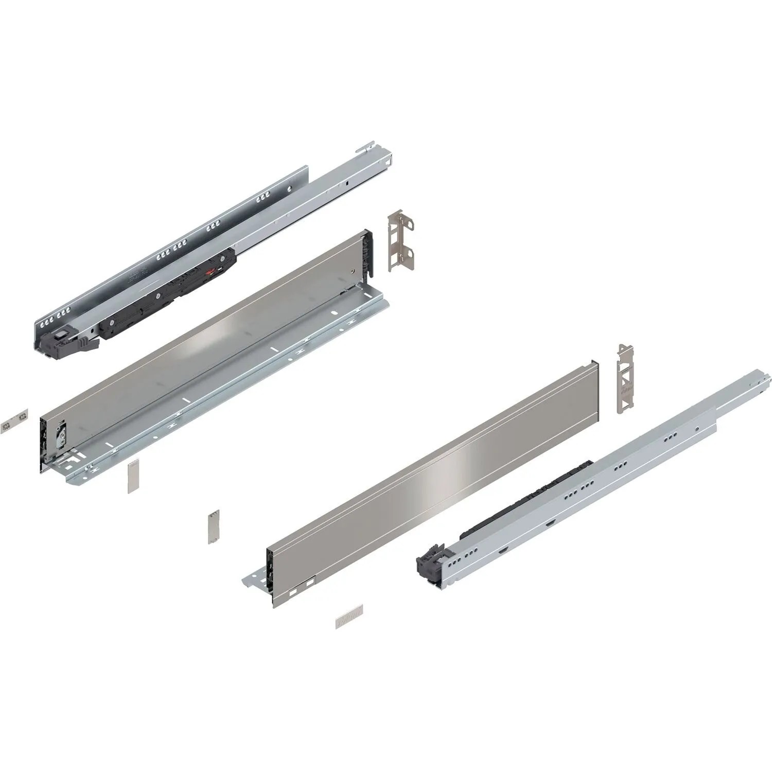 Blum Legrabox Pure Set Höhe M Tip-On Vollauszug 600 mm 70 kg Inox 1 Paar
