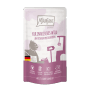 Mjamjam Katzen-Nassfutter Quetschie Wild mit Preiselbeeren, 125g Packung.