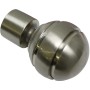 Gardinia Endstück Chicago Kugel, Edelstahloptik, für 20 mm Stangen, 2er-Pack.