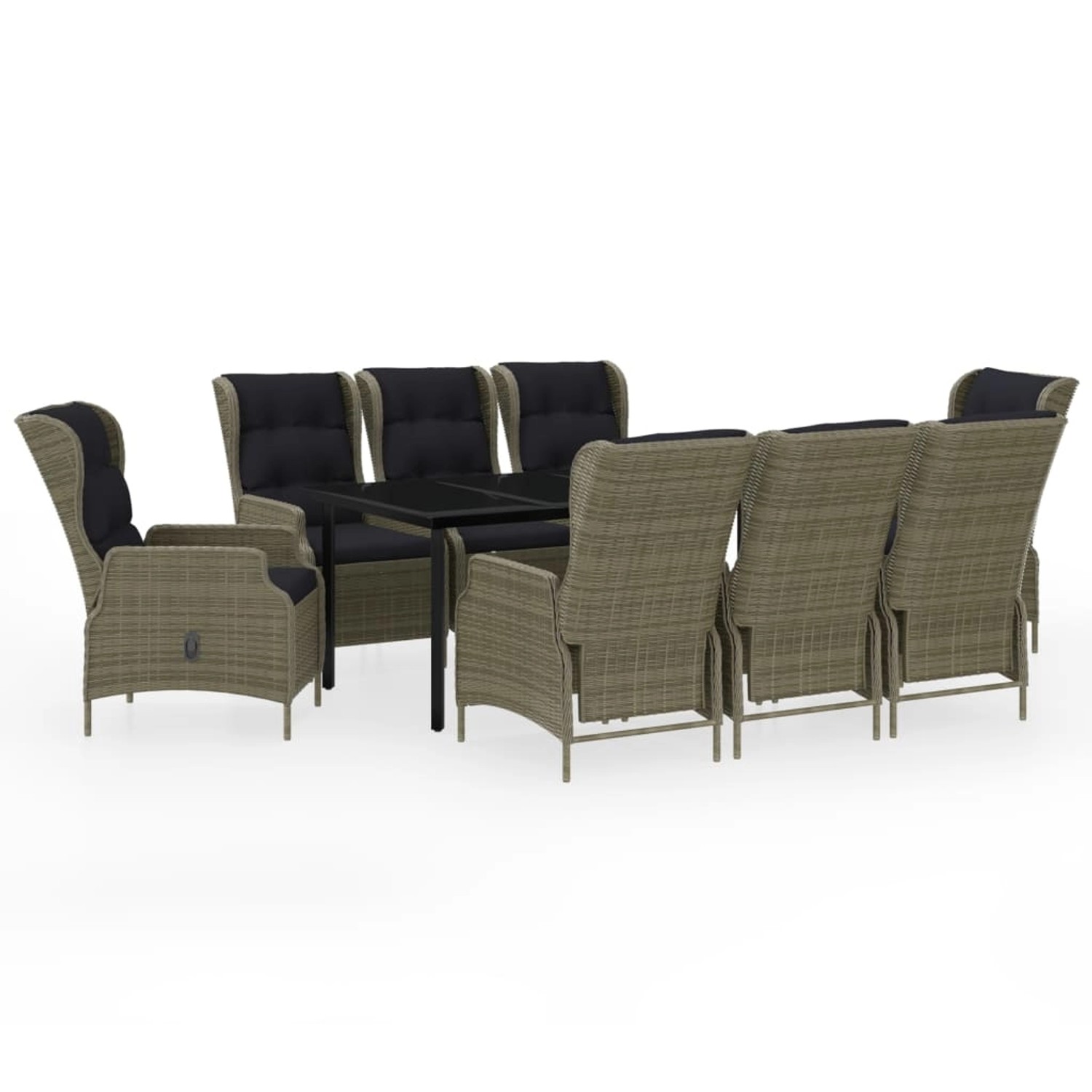vidaXL 9-Tlg Garten-Essgruppe Braun 3099654