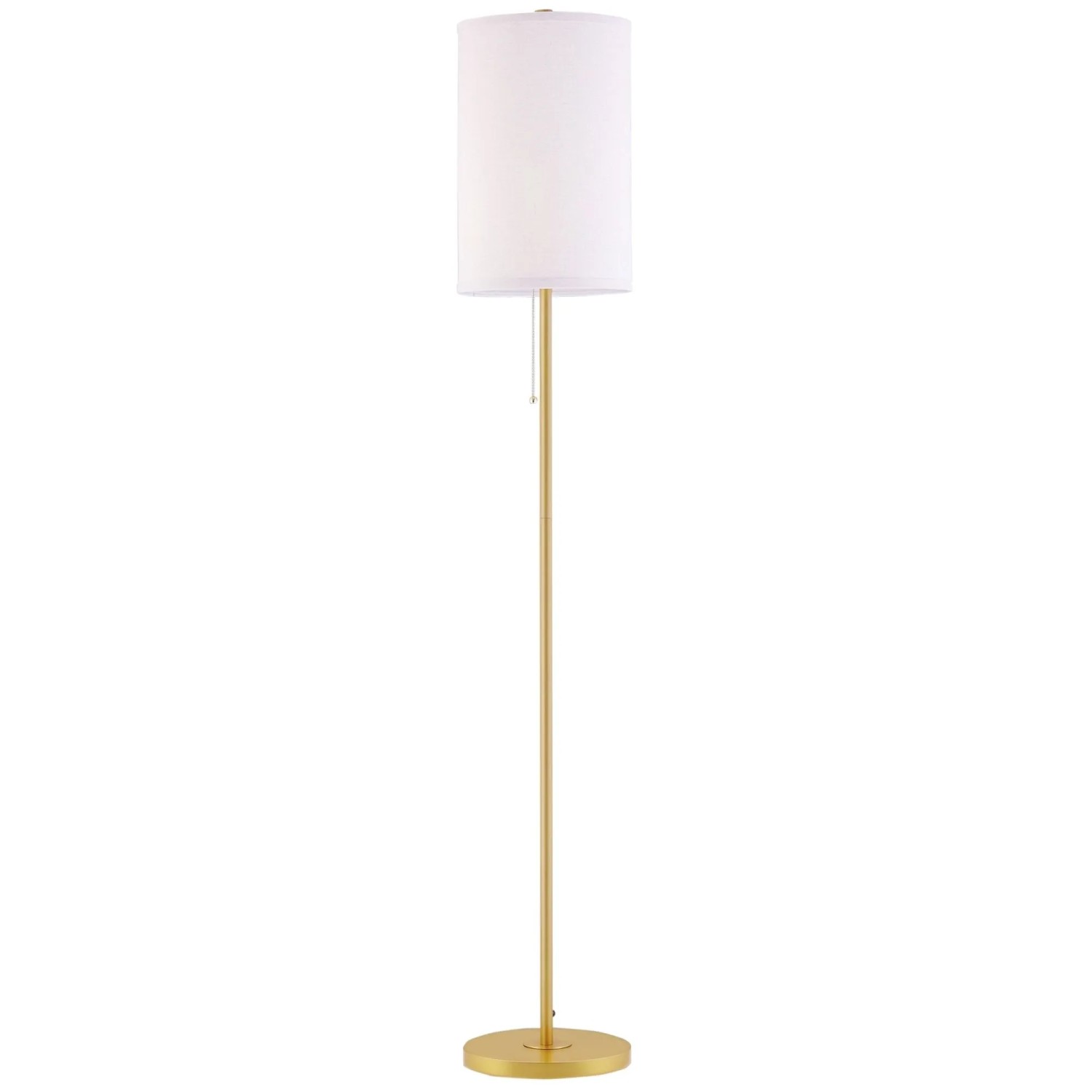 HOMCOM Stehlampe Leinen Stahl Cremeweiß 25,5L x 25,5B x 157H cm