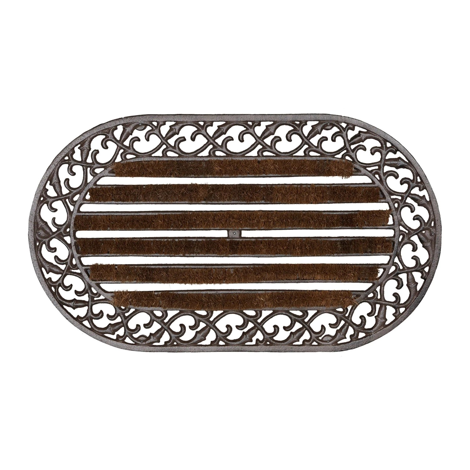 Relaxdays Fußabtreter Gusseisen Dunkelbraun/Bronze Wetterfest Rutschfest 72 cm x 39 cm 7,1 kg