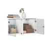 Zwei weiße vidaXL Wandschränke mit Glastüren, ideal für Büro oder Wohnzimmer.