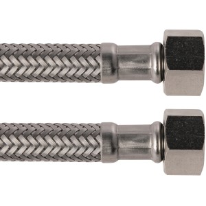 Schell Flexschlauch 3/8 Zoll x 500 mm, Edelstahl-Armaturen-Verbindungsschlauch für Sanitärinstallation.