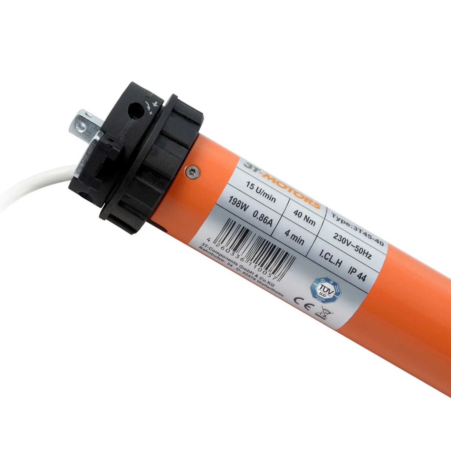 3T-MOTORS Markisenmotor 40Nm inkl. Adaptersatz 63mm Rund