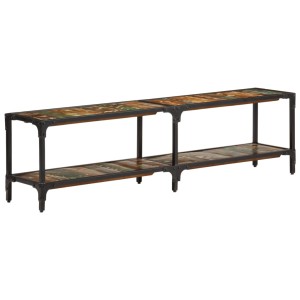 VidaXL TV-Schrank, 150 cm, Altholz massiv, mit Ablage, Vintage-Stil.