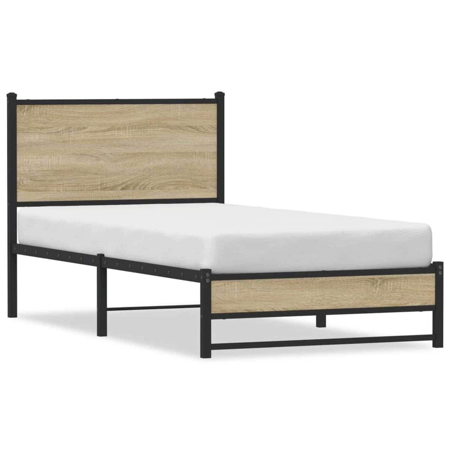 vidaXL Metallbett ohne Matratze Sonoma-Eiche 75x190 cm 4007876 günstig online kaufen