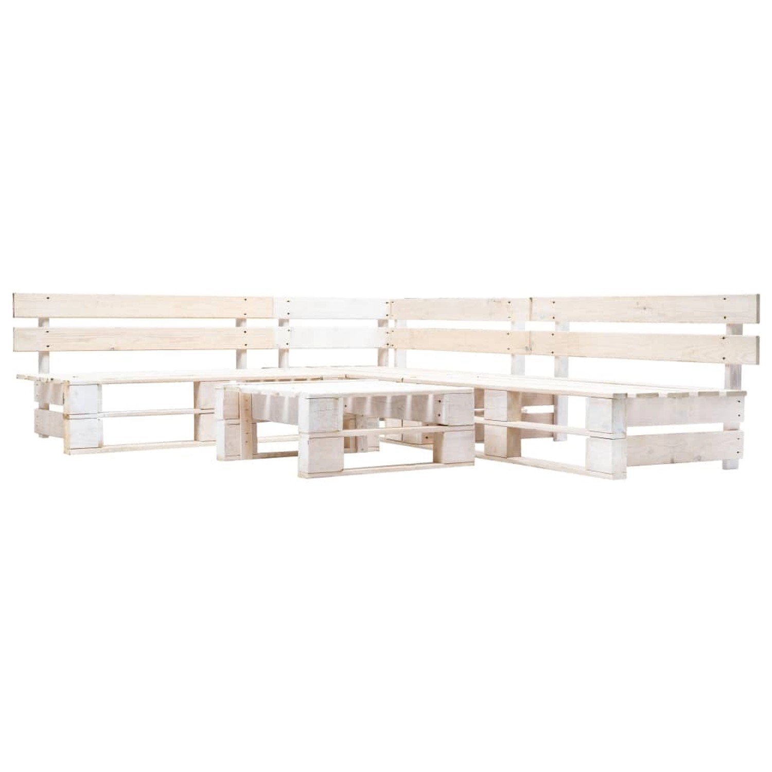 vidaXL 4-Tlg Paletten-Lounge-Set Holz Weiß 277387