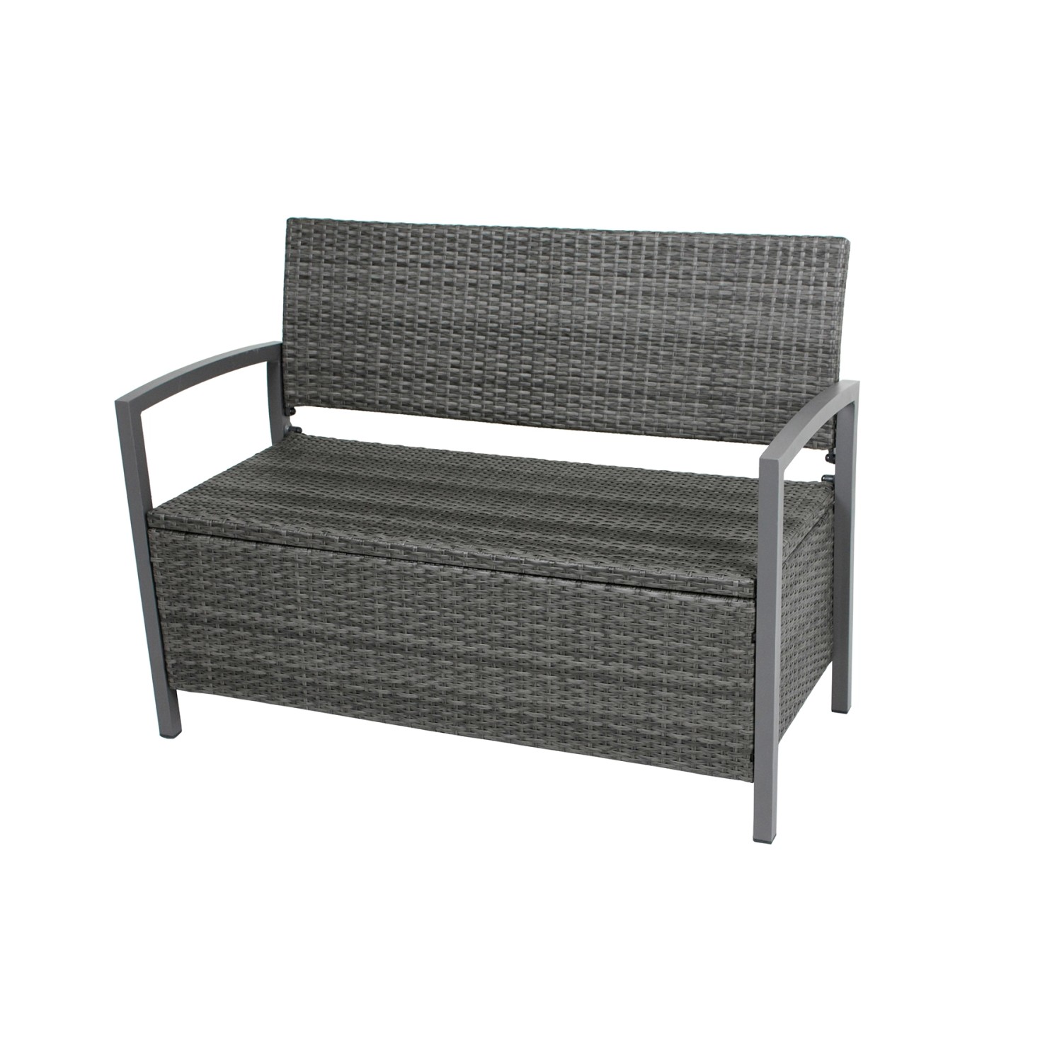 Gartenbank Ferrara Polyrattan 2-Sitzer Dunkelgrau 86 x 118 x 58 cm