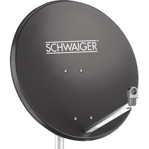 Schwaiger Aluminium Offset Antenne, Ø 75 cm, Anthrazit für SAT Anlagen.