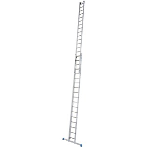 Krause Stabilo Seilzugleiter, 2-teilig, 2 x 20 Sprossen, Aluminium Außenleiter für hohe Reichweite.