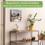 Schwarzer Banjado Metall Schlüsselkasten 30x30cm mit Dünen-Motiv, magnetisch & beschreibbar, in einer Garderobe.