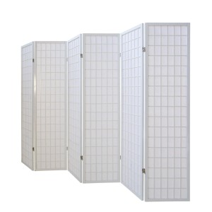 Homestyle4u 6-tlg Paravent in Weiß 264x175 cm 263