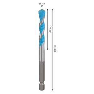 Bosch Expert Multi Construction Bohrer Hex-9, 8 mm, Universalbohrer für präzise Bohrungen.