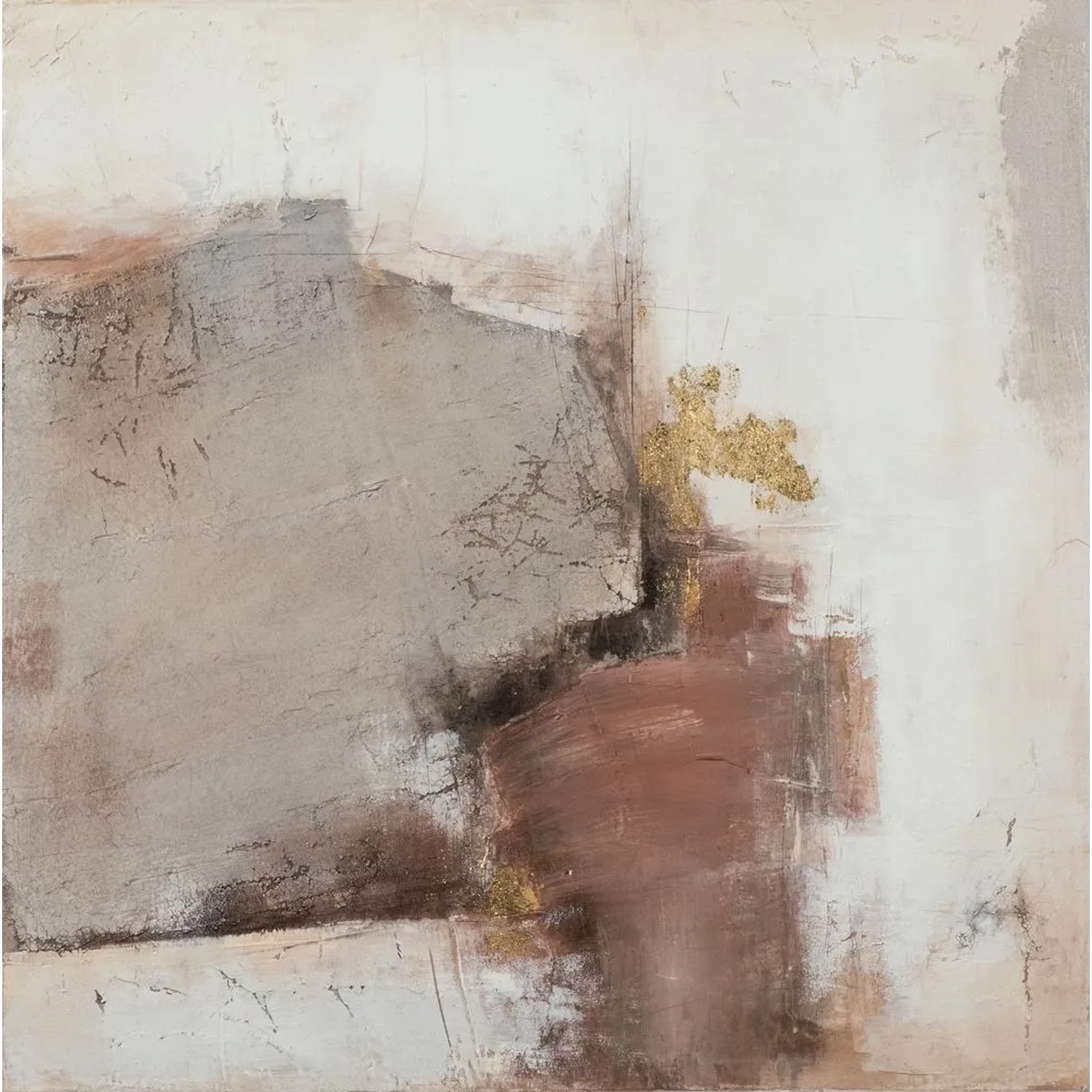 Art Universe Leinwandbild Abstrakt in Naturtönen 100 x 100 cm